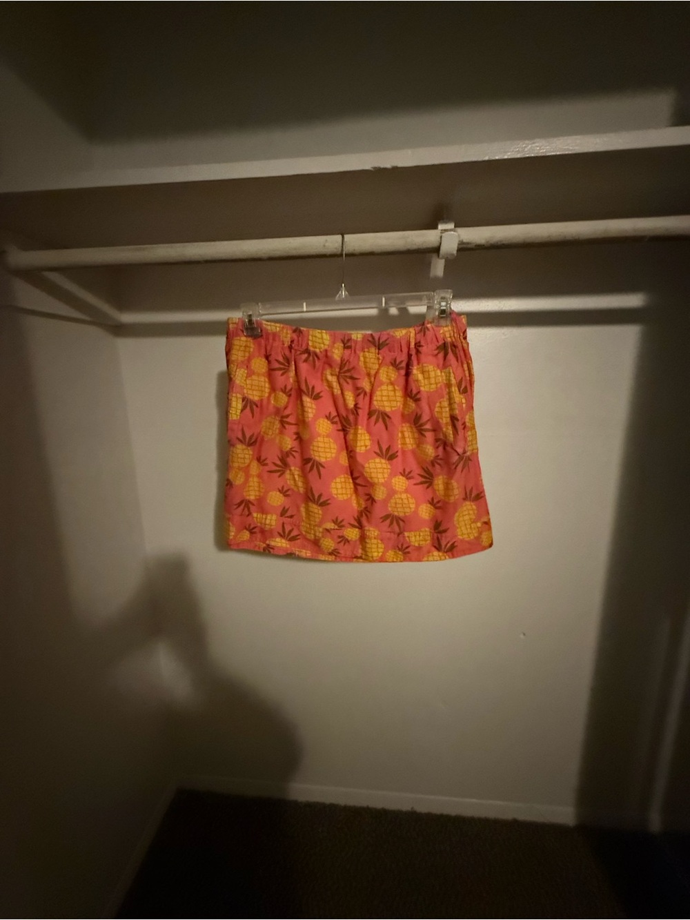 Summer Pineapple Print Pink Mini Skirt